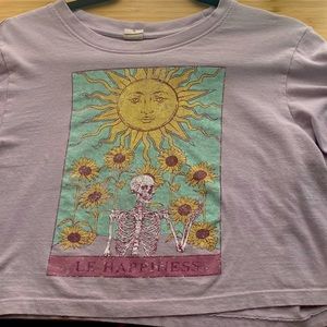 Lavender graphic crop top